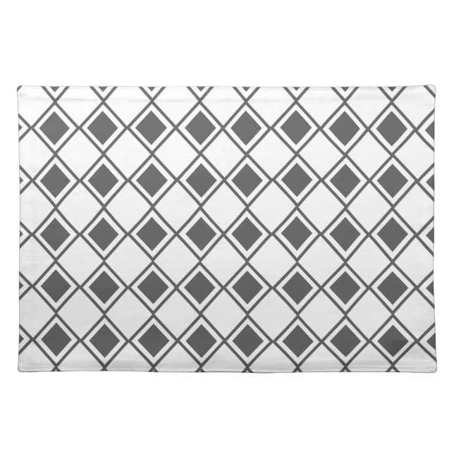 Gray Harlequin  Cloth Placemat (Front)
