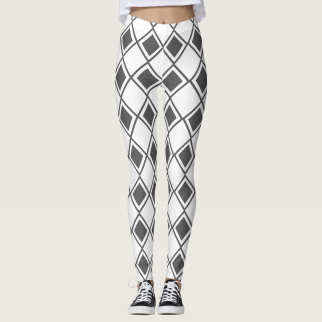 Gray Harlequin  Leggings (Front)