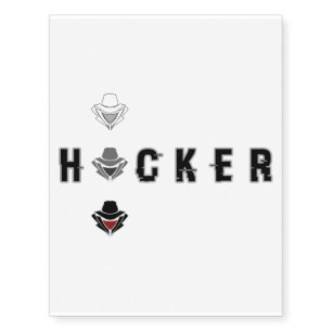 Gray Hat Hacker Temporary Tattoos