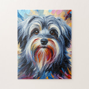 Gray Havanese Dog Acrylic Print Dog Lover Gift Jigsaw Puzzle