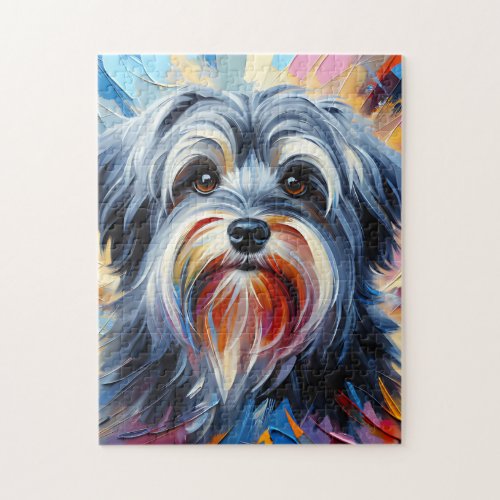 Gray Havanese Dog Acrylic Print Dog Lover Gift Jigsaw Puzzle