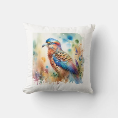 Gray_headed Yal AREF1404 _ Watercolor Throw Pillow