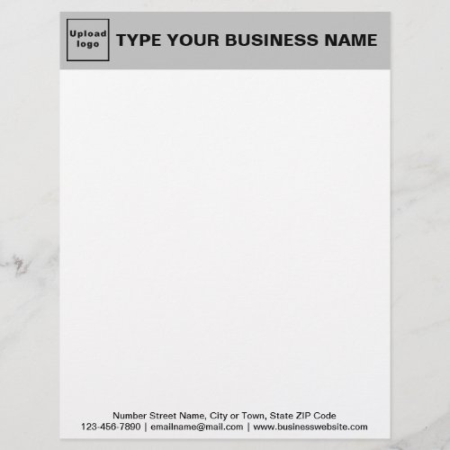 Gray Header and Black Texts Footer on Business Let Letterhead
