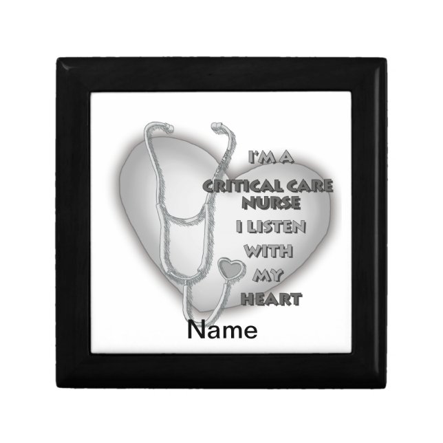 Gray Heart Critical Care Nurse Gift Box (Front)