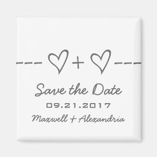 Gray Heart Equation Save the Date Magnet