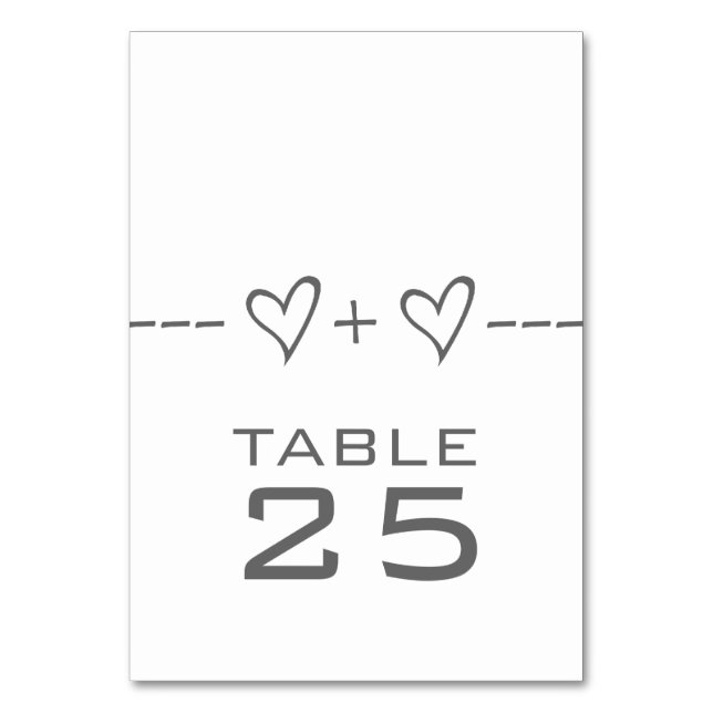 Gray Heart Equation Table Card (Front)