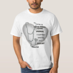Gray Heart Long Term Care Nurse T-Shirt