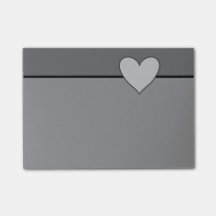 Gray Heart Love Slate Grey Post It Sticky Note