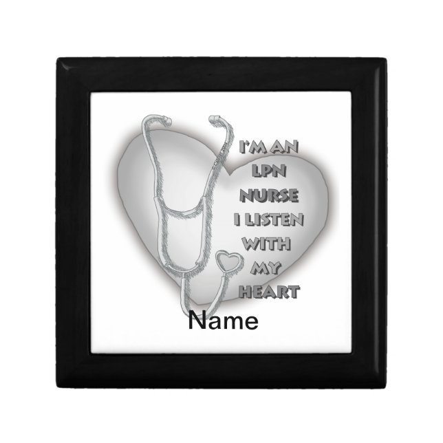 Gray Heart LPN Nurse Gift Box (Front)
