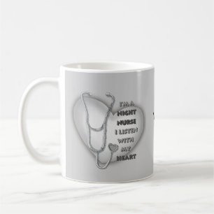 Gray Heart Night Nurse Coffee Mug