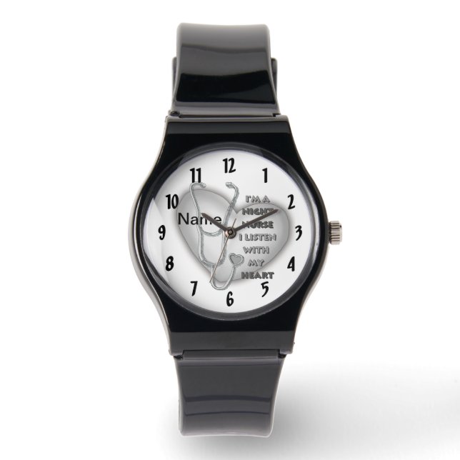 Gray Heart Night Nurse Watch (Front)