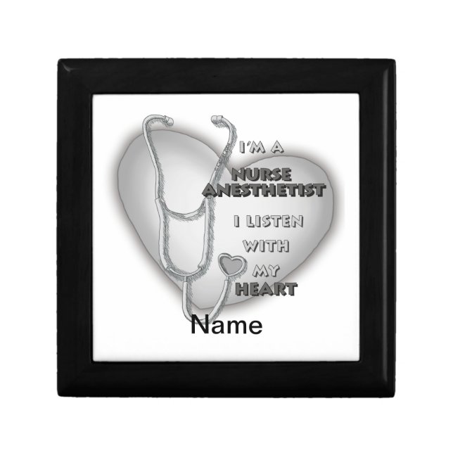 Gray Heart Nurse Anesthetist Gift Box (Front)