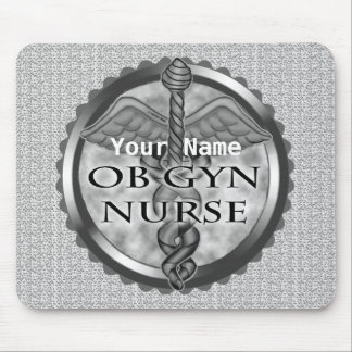 Gray heart ObGyn Nurse Mouse Pad