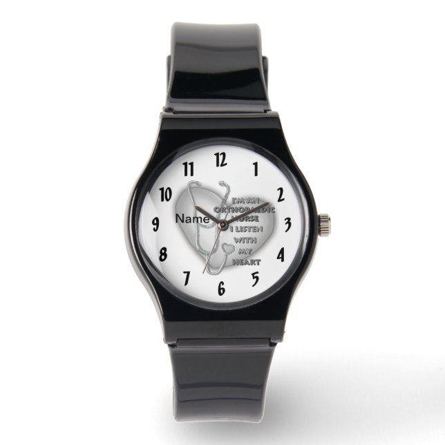 Gray Heart Orthopedic Nurse Watch (Front)