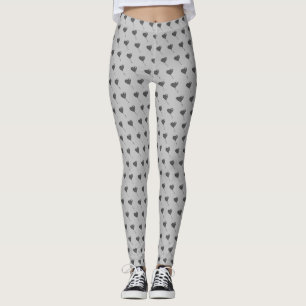Gray Heart Pattern Balloons Fun Girly Chic Gray Leggings