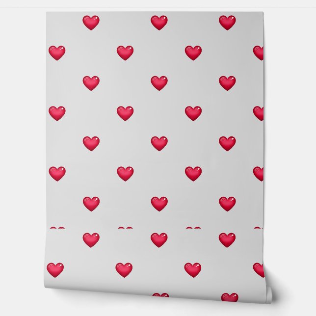 Gray Heart Peel and Stick Wallpaper | Modern  Wallpaper (Unrolling)