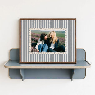 Gray Heart Photo Poster - Custom Gift
