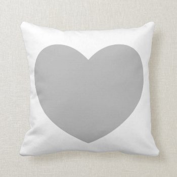 Gray Heart Pillow by coffeecatdesigns at Zazzle