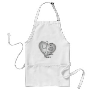 Gray Heart RN Registered Nurse Adult Apron