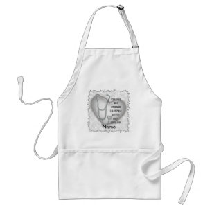Gray Heart RN Registered Nurse Adult Apron