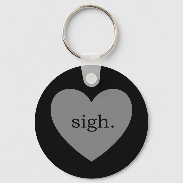 Gray Heart Sigh Keychain (Front)
