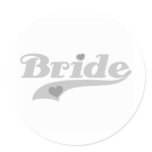 Gray Hearts Bride Classic Round Sticker