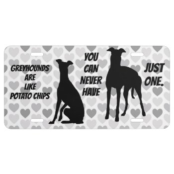 Gray Hearts Greyhounds License Plate by JLBIMAGES at Zazzle