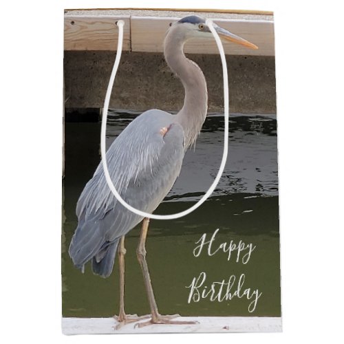 Gray Heron Medium Gift Bag