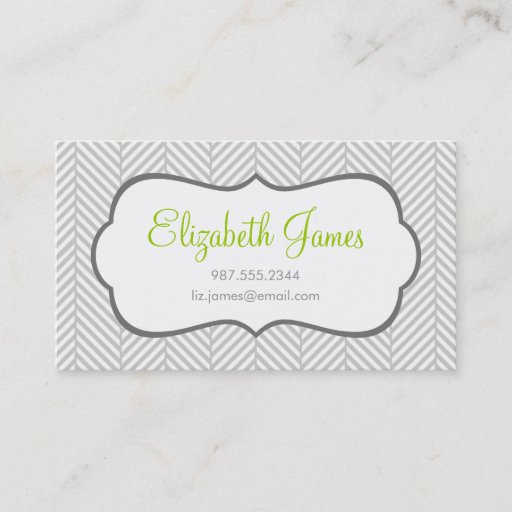 Customizable Gray Herringbone Business Cards