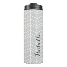 Gray Herringbone Monogram