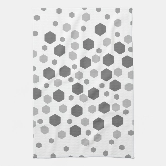 Gray Hexagons Pattern. Towel (Vertical)