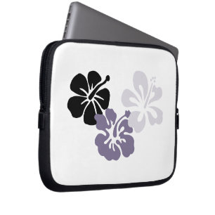 Gray Hibiscus Electronics Bag