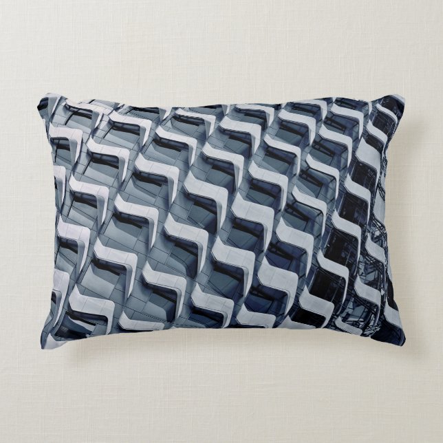 Gray high-rise building accent pillow (Front)