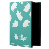 Gray hippo silhouette on teal powis iPad air 2 case