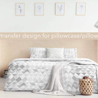 Gray Hipster Geometric Triangle Pattern Duvet Cover