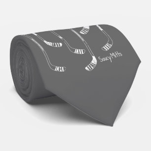 Gray Hockey Sticks Neck Tie