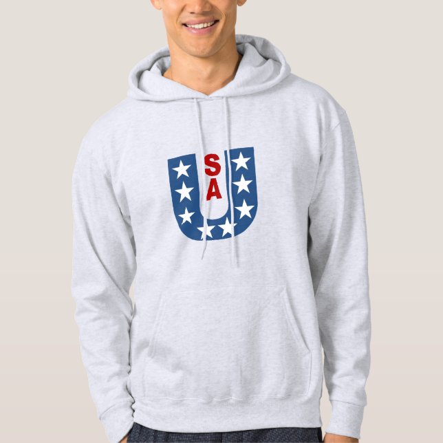 Gray Hooded Sweat for Men DESIGN USA  Hoodie (Front)