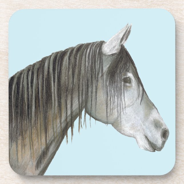 Gray Horse Beverage Coaster (Front)