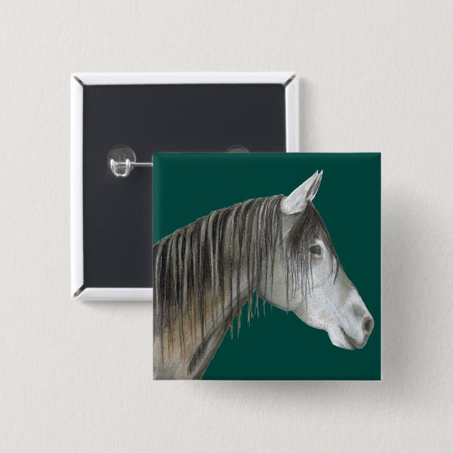 Gray Horse Button (Front & Back)