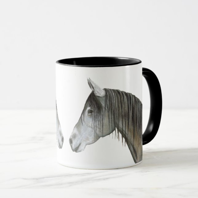 Gray Horse Coffee Mug (Front Right)