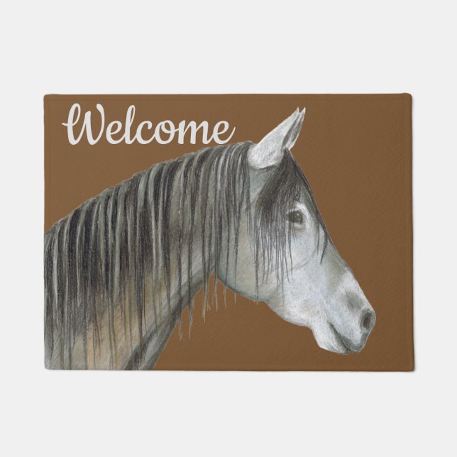 Gray Horse Doormat (Front)