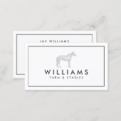 Gray Horse - Farming, Farmer White Business Card (Front/Back)