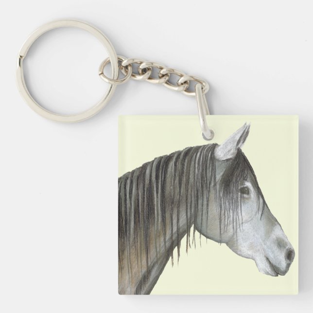 Gray Horse Keychain (Front)