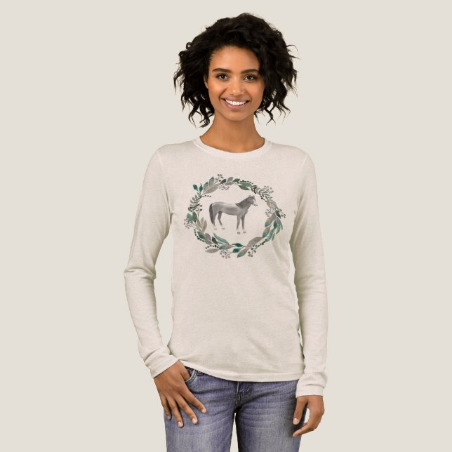 Gray Horse Longsleeve Shirt (Full Front)