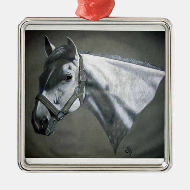Gray Horse Ornament (Front)