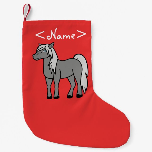 Gray Horse Small Christmas Stocking (Front)