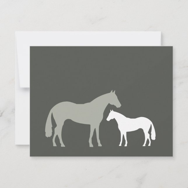 GRAY HORSES Personal Stationery/Notecard Note Card (Front)
