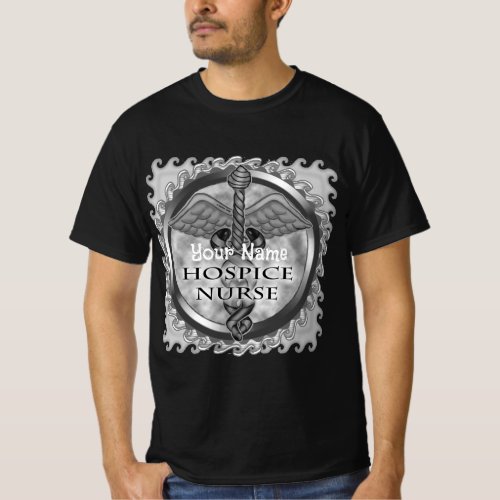 Gray Hospice Nurse custom name T_Shirt