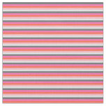 [ Thumbnail: Gray, Hot Pink, Red, Light Pink & Lavender Stripes Fabric ]