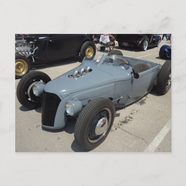 Gray Hot Rod Postcard (Front)
